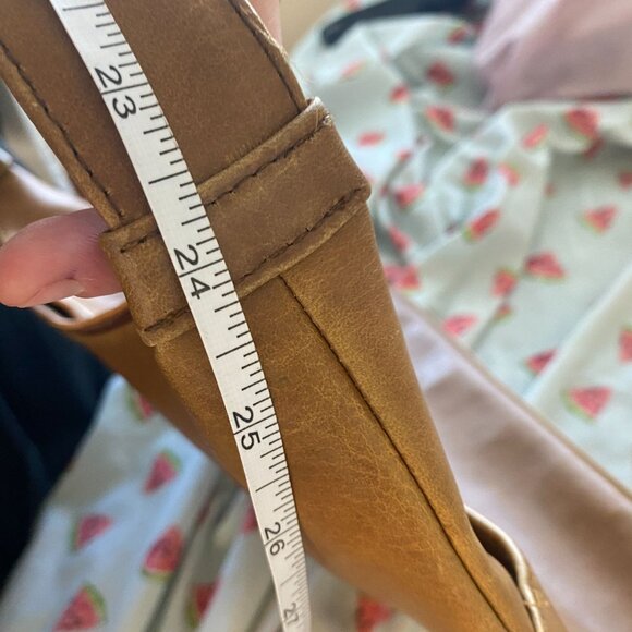 Vintage 90s Croft & Barrow Tan Brown Faux Leather Shoulder Bag Purse - Picture 12 of 12